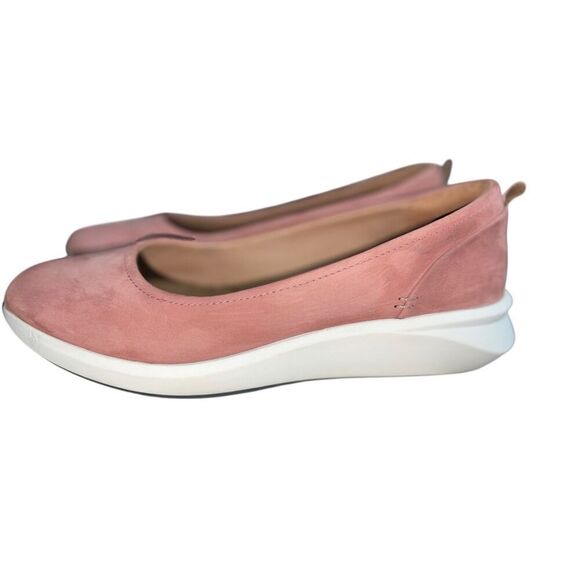 Womens Clarks Un Rio Vibe Wedge Slip On Size 7 Rose Pink Suede Comfort Slide - Picture 4 of 16
